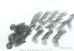 Barbara Falender, ANIOŁ MILCZENIA – HOMMAGE DLA JONASZA KOFTY, 19, ołówek, papier