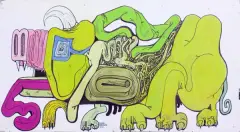 Igor Rudziński, Bez tytułu, 2012, akryl, flamaster, sklejka