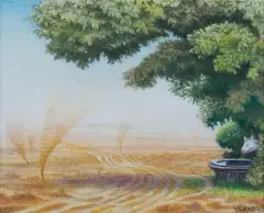 Jacek Yerka, TRĄBA POWIETRZNA, 2005, kredki, papier