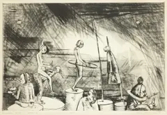 Ștefan Câlția, Cerc, 1985, gravură cu ac rece