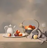 Vasile Chinschi, Natură statică de atelier, 2002, ulei pe pânză