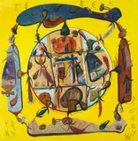 Ștefan Pelmuș, Totem, 2016, ulei pe pânză