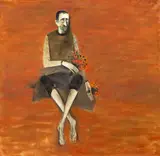 Sorin Ilfoveanu, Vânzătorul de flori, 1987, ulei pe pânză