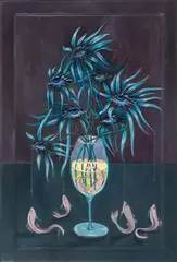 Still Life With Greed And Will of Nature by Emma Păvăloaia, 2022, acrilic pe lemn, sold Sep 2026