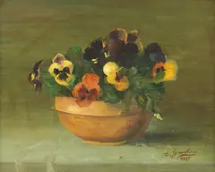 Dimitrie Gavrilean, Panseluțe, 1985, ulei pe carton