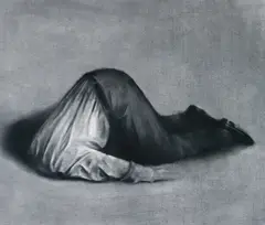 Mircea Suciu, Study for a Rabbit Hole, cărbune pe hârtie