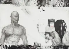Perfect Blue by Dan Raul Pintea, 2005, tuș și laviu pe hârtie, offered Sep 2026