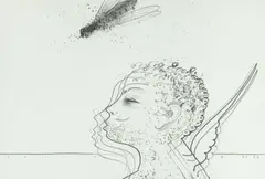 Felix Aftene, Vestitor (Agache), 2022, creion pe hârtie