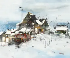 Dragoş Viţelaru, Iarnă grea, 1997, ulei pe pânză