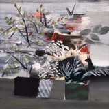 Ion Sălișteanu, Flori în atelier, ulei pe pânză