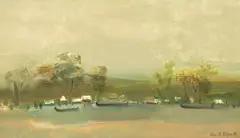 Gheorghe Boțan, Peisaj din Deltă, 1990, ulei pe pânză
