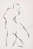 Marcel Guguianu, Nud, 1983, tuș pe hârtie