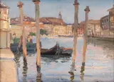 Paul Verona, Canal la Veneția, 1925, ulei pe carton