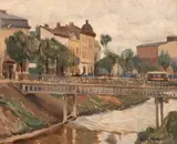 Alexandru Moscu, Cheiul Dâmboviței, ulei pe carton