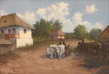 Ion Doboşariu, Întoarcerea de la târg, ulei pe carton