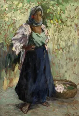 Florăreasă by Apostol Mănciulescu, ulei pe carton, sold Sep 2026