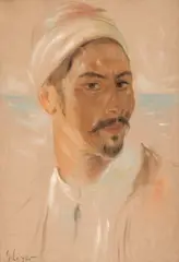 Ghelman Lazăr, Turc la Balcic, pastel și cărbune pe hârtie lipită pe carton