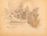 Nicolae Vermont, Învierea lui Lazăr, 1887, cărbune și laviu pe hârtie