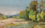 Constantin Isachie Popescu, Valea Prahovei, 1927, ulei pe carton