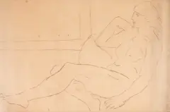 Theodor Pallady, Nud pe sofa, cărbune pe hârtie