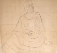 Theodor Pallady, Studiu de femeie, cărbune pe hârtie