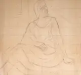 Theodor Pallady, Studiu de femeie, cărbune pe hârtie