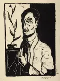 Alexandru Bassarab, Autoportret, 1933, xilogravură
