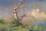 Mişu Teişanu, Primăvară, pastel și cărbune pe hârtie