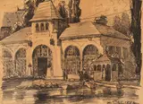 Alexandru Poitevin Scheletti, La băi, litografie
