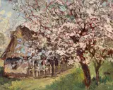 Petre (Pejin) Jinga, Primăvara în livadă, 1925, ulei pe carton