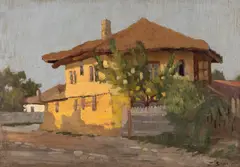 Simion Zaharia, Case dobrogene, ulei pe carton