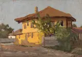 Simion Zaharia, Case dobrogene, ulei pe carton