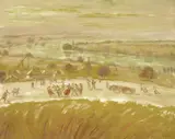 Paul Scorţescu, Sărbătoare în sat, ulei pe pânză