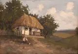 Ion Doboşariu, Țărăncuță odihnindu-se, ulei pe carton