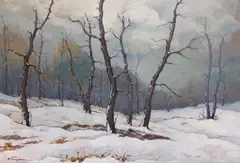 Nicolae Tempeanu, Liniștea iernii, ulei pe carton