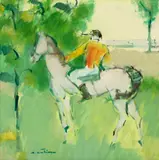 Augustin Costinescu, Echitație, 2005, ulei pe pânză