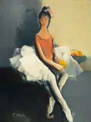 Corneliu Ionescu, Balerină cu portocale, 2021, ulei pe pânză