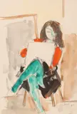 Vasile Grigore, Modelul, 1990, acuarelă și creion pe hârtie