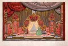 Victor Feodorov, Așteptare (Decor pentru teatru), tempera pe carton subțire