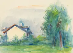 Ion Musceleanu, Primăvară la Mogoșoaia, 1978, acuarelă pe hârtie