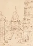 Gheorghe (Geo) Zlotescu, Place de la Sorbonne, peniță pe hârtie