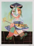 Pablo Picasso, Tânără cu mandolină, cromolitografie