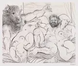 Pablo Picasso, Bacchanale cu minotaur, cromolitografie