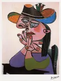 Pablo Picasso, Portret cu pălărie, cromolitografie