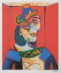 Pablo Picasso, Dora Maar cu pălărie, cromolitografie