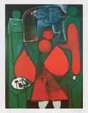 Pablo Picasso, Femeie în roșu, cromolitografie