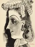 Pablo Picasso, Tănără cu pălărie, litografie