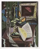 Pablo Picasso, Natură statică cu candelabru, cromolitografie