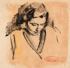 Corneliu Baba, Studiu pentru kimono cu flori, 1947, tuș pe hârtie