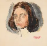 Corneliu Baba, Cap de fată, pastel și guașă pe hârtie